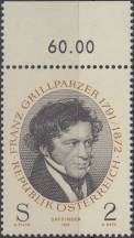 1972, Rakousko, 1381p, 100. výročí úmrtí Franze Grillparzera ∗∗