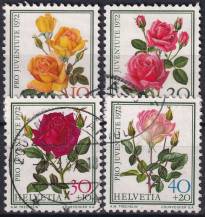 1972, Švýcarsko, 0984/0987, „Pro Juventute“: Růže ⊙