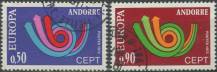 1973, Andorra (Francouzská pošta), 0247/0248, EUROPA ⊙