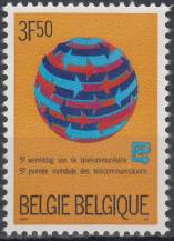 1973, Belgie, 1725, Světový den telekomunikací, **