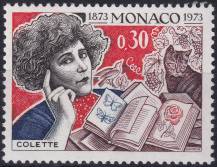 1973, Monako, 1076, 100. výročí narození Gabrielle Sidonie Colette ✶✶