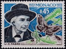 1973, Monako, 1079, 150. výročí narození Jeana Henriho Fabre ✶✶