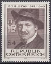 1973, Rakousko, 1419, 100. výročí narození Leo Slezaka, **