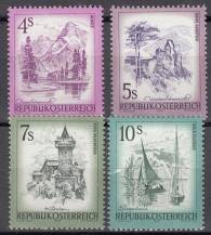 1973, Rakousko, 1430/1433, Výplatní známky - Krásy Rakouska, **