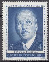 1973, Rakousko, 1436, 50. výročí obdržení Nobelovy ceny za chemii Fritzem Preglem, **