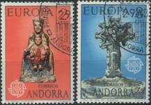 1974, Andorra (Španělská pošta), 0088/0089, EUROPA: Sochy ⊙