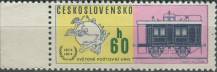 1974, ČSR II, 2106VV, 100. výročí Světové poštovní unie (UPU): Železniční vůz (1851) ∗∗ o L