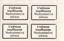 1974, ČSR II, poštovní zálepka, Nedostatečná adresa, PH4blok, r, **