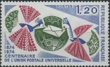 1974, Francie, 1887, 100 let Světové poštovní unie (UPU) ∗∗