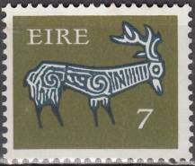 1974, Irsko, 0299X, Výplatní známka: Ranné irské umění - Jelen ∗∗