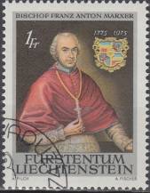 1974, Lichtenštejnsko, 0613, 200. výročí úmrtí Franze Antona Marxera ⊙