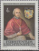 1974, Lichtenštejnsko, 0613, 200. výročí úmrtí Franze Antona Marxera ∗∗