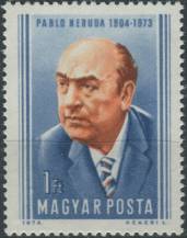 1974, Maďarsko, 2980A, 70. výročí narození Pabla Nerudy ∗∗