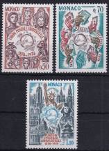 1974, Monako, 1110/1112, 100 let Světové poštovní unie (UPU)  ✶✶