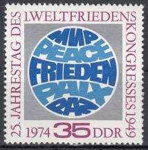 1974, NDR, 1946, 25. výročí prvního Světového mírového kongresu, **