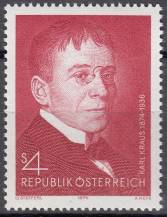 1974, Rakousko, 1448, 100. výročí úmrtí Karla Krause, **