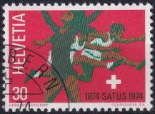 1974, Švýcarsko, 1018, Výročí (I): 100 let sportovního svazu švýcarských pracujících (SATUS) ⊙
