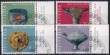 1974, Švýcarsko,1031/1034, „Pro Patria“: Archeologické nálezy ⊙ o P