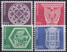 1974, Švýcarsko, 1035/1038v, Výplatní známky: Architektura a umělecká řemesla (II) ✶✶ 
