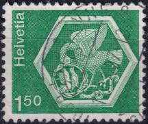 1974, Švýcarsko, 1037v, Výplatní známka: Architektura a umělecká řemesla (II) - Románská kapitula Svatého Jana Křtitele, Grandson ⊙