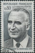 1975, Francie, 1913, 1. výročí úmrtí Georgese Pompidoua ⊙