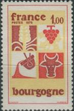 1975, Francie, 1936, Výplatní známka: Regiony Francie - Burgundsko ∗∗