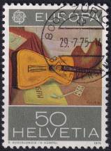 1975, Švýcarsko, 1051, EUROPA: Malířství - Tichý život, od Reného Aubejonoise  ⊙