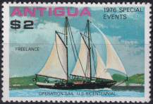 1976, Antigua, 0452, Výročí: jachta "Free-lance" ✶✶
