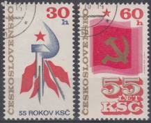 1976, ČSR II, 2203/2204, 55. výročí založení KSČ, ⊙