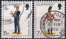 1976, Guernsey, 0135/0136, Výplatní známky: Vojenské uniformy ⊙ 