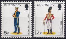 1976, Guernsey, 0135/0136, Výplatní známky: Vojenské uniformy ✶✶ 