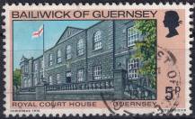1976, Guernsey, 0141, Vánoce: Královský justiční palác, Guernsey ⊙ 