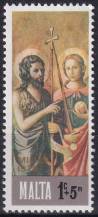 1976, Malta, 0538, Vánoce: Svatý Jan a svatá Kateřina (detail)  ✶✶  