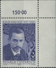 1976, Rakousko, 1539p, 50. výročí úmrtí Rainera Maria Rilkeho ∗∗