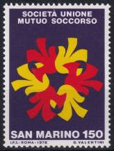 1976, San Marino, 1121, 100 let pojišťovací společnosti "Societá Unione di Mutuo Soccorso"(SUMS) ✶✶