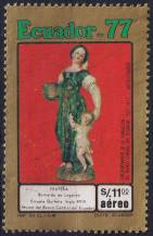 1977, Ekvádor, 1747, Letecká známka: 50 let Ekvádorské centrální banky - Socha od Bernarda de Legardy ⊙