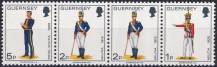 1977, Guernsey, 0094+0096+0135St, Výplatní známky: Vojenské uniformy ✶✶ 