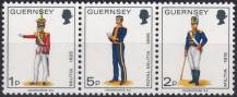 1977, Guernsey, 0094+0096+0135St, Výplatní známky: Vojenské uniformy ✶✶ 