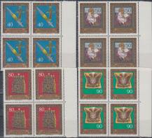 1977, Lichtenštejnsko, 0673/0676, Říšské korunovační klenoty z klenotnice ve Vídeňském Hofburgu (III) ∗∗ 4blok