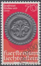 1977, Lichtenštejnsko, 0678, Mince (I): Stříbrný brakteát z Lindau ⊙