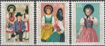 1977, Lichtenštejnsko, 0684/0686, Lichtenštejnské kroje (I) ∗∗