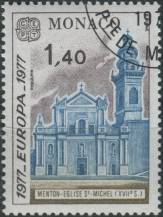 1977, Monako, 1274, EUROPA: Krajinky - Kostel svatého Michala, Menton ⊙