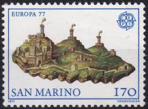 1977, San Marino, 1131, EUROPA: Krajinky - Monte Titano od Domenica Ghirlanaia  ✶✶