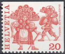 1977, Švýcarsko, 1102Eor, Výplatní známka: Lidové zvyky ∗∗ 