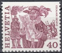 1977, Švýcarsko, 1104Do, Výplatní známka: Lidové zvyky ∗∗ 