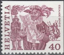 1977, Švýcarsko, 1104Eor, Výplatní známka: Lidové zvyky ∗∗ 