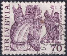 1977, Švýcarsko,1106A, Výplatní známka: Lidové zvyky (II) ⊙  