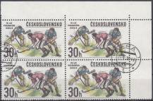 1978, ČSR II, 2307, 70 let pozemního hokeje ⊙, 4blok, r
