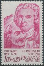1978, Francie, 2111, 200. výročí úmrtí Voltaiera a Jean-Jacquese Rousseaua ∗∗