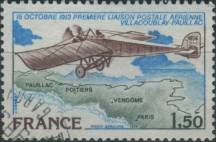 1978, Francie, 2123, Letecká známka: 65. výročí prvního spojení letecké pošty mezi Villacoublay a Pauilac ⊙